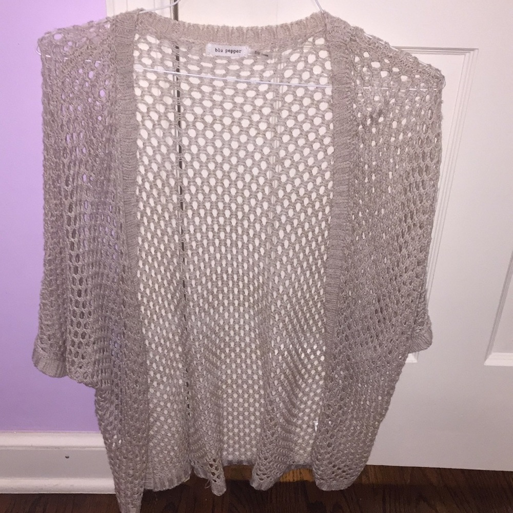 Beige Short Sleeve Shawl